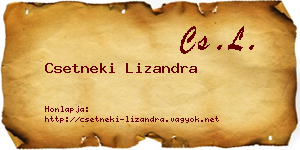 Csetneki Lizandra névjegykártya